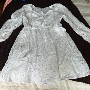 INC White Eyelet Dress Size 12